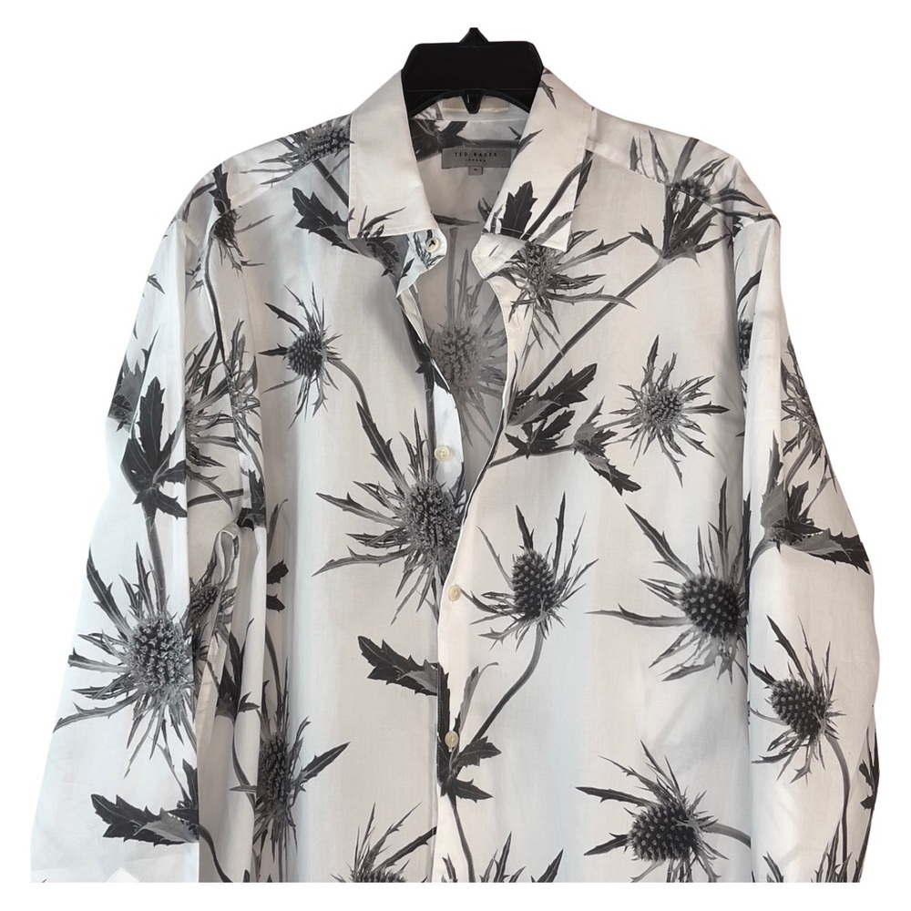 Ted Baker London Oldford Thistle Print Button-Up Shirt Size 6 (XXL) - Picture 3 of 15
